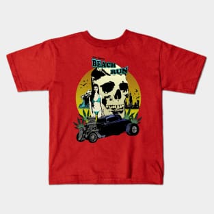 Beach run hot rod cruise Kids T-Shirt